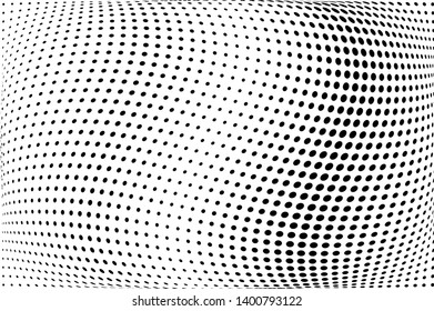 Wavy dot lines background. Futuristic twisted grunge pattern Pattern of dots, dotted lines, circles of different scale Vector modern optical pop art texture for posters, business cards, cover, labels