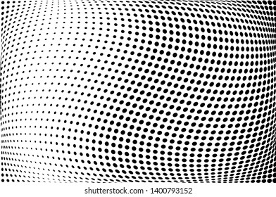 Wavy dot lines background. Futuristic twisted grunge pattern Pattern of dots, dotted lines, circles of different scale Vector modern optical pop art texture for posters, business cards, cover, labels
