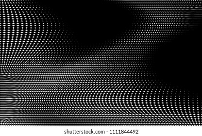 Wavy dot lines background. Pattern of dots, dotted lines, circles of different scale. Futuristic pattern. Monochrome backdrop, design element to create backgrounds, layouts, templates, posters
