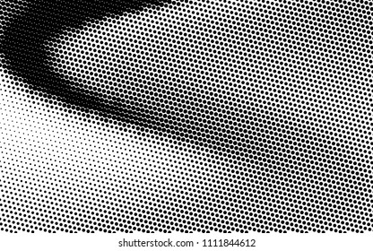 Wavy dot lines background. Pattern of dots, dotted lines, circles of different scale. Futuristic pattern. Monochrome backdrop, design element to create backgrounds, layouts, templates, posters
