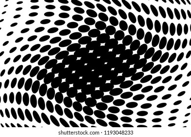 Wavy dot lines background. Pattern of dots, dotted lines, circles of different scale. Futuristic pattern. Monochrome backdrop to create backgrounds, templates, posters in a modern minimalist style.