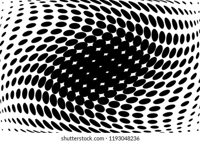 Wavy dot lines background. Pattern of dots, dotted lines, circles of different scale. Futuristic pattern. Monochrome backdrop to create backgrounds, templates, posters in a modern minimalist style.