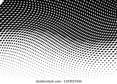 Wavy dot lines background. Pattern of dots, dotted lines, circles of different scale. Futuristic pattern. Monochrome backdrop to create backgrounds, templates, posters in a modern minimalist style