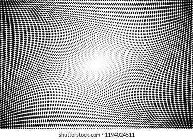 Wavy dot lines background. Pattern of dots, dotted lines, circles of different scale. Futuristic pattern. Monochrome backdrop to create backgrounds, templates, posters in a modern minimalist style
