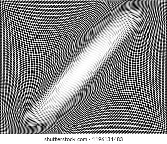 Wavy dot lines background. Pattern of dots, dotted lines, circles of different scale. Futuristic pattern. Monochrome backdrop to create backgrounds, templates, posters in a modern minimalist style