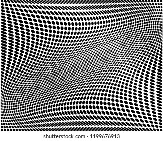  Wavy dot lines background. Pattern of dots, dotted lines, circles of different scale. Futuristic pattern. Monochrome backdrop to create backgrounds, templates, posters in a modern minimalist style.