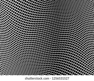Wavy dot lines background. Pattern of dots, dotted lines, circles of different scale. Futuristic pattern. Monochrome backdrop to create backgrounds, templates, posters in a modern minimalist style