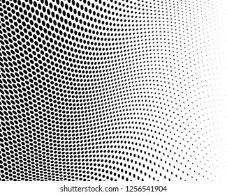 Wavy dot lines background. Pattern of dots, dotted lines, circles of different scale. Futuristic pattern. Monochrome backdrop to create backgrounds, templates, posters in a modern minimalist style