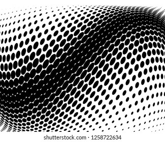 Wavy dot lines background. Pattern of dots, dotted lines, circles of different scale. Futuristic pattern. Monochrome backdrop to create backgrounds, templates, posters in a modern minimalist style.