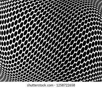 Wavy dot lines background. Pattern of dots, dotted lines, circles of different scale. Futuristic pattern. Monochrome backdrop to create backgrounds, templates, posters in a modern minimalist style.