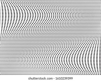 Wavy dot lines background. Pattern of dots, dotted lines, circles of different scale. Futuristic pattern. Monochrome backdrop to create backgrounds, templates, posters in a modern minimalist style.