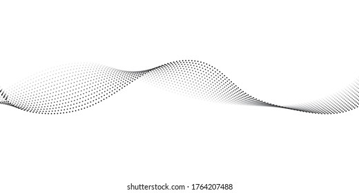 Wavy Doted Lines modern vector background