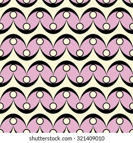 Wavy and dots background. Seamless pattern.Vector.