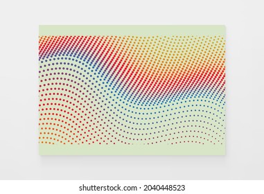 Wavy dotted background. Abstract polka dots pattern. 3d vector illustration with particles.
