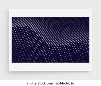 Wavy dotted background. Abstract polka dots pattern. 3d vector illustration with particles.