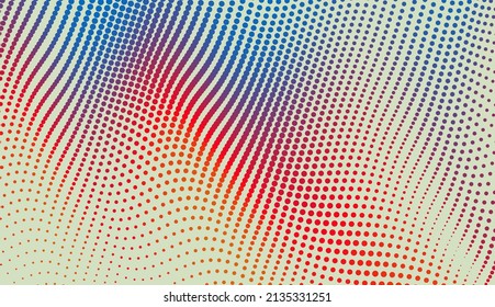 Wavy dotted background. Abstract polka dots pattern. 3d vector illustration with particles.