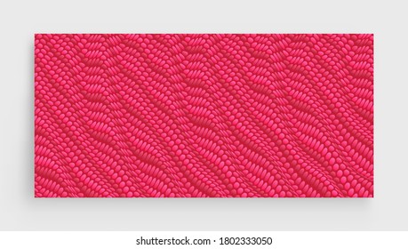 Wavy dotted background with optical illusion. Abstract polka dots pattern. 3d vector illustration.