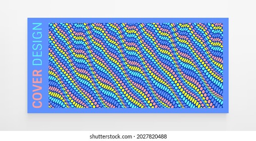 Wavy dotted background with optical illusion. Abstract polka dots pattern. 3d vector illustration.