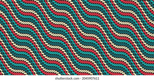 Fundo ondulado pontilhado com ilusão óptica. Padrão de pontos de polca abstratos. Ilustração de vetor 3d.
