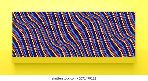Wavy dotted background with optical illusion. Abstract polka dots pattern. 3d vector illustration.