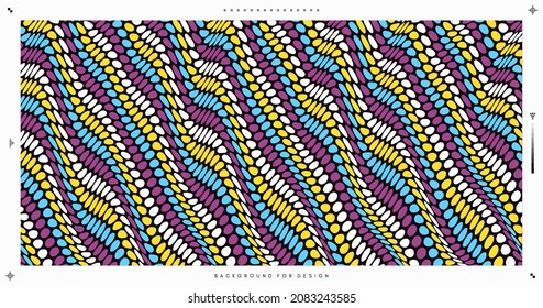 Wavy dotted background with optical illusion. Abstract polka dots pattern. 3d vector illustration.