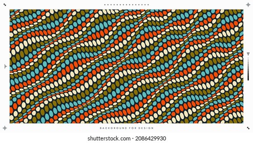Wavy dotted background with optical illusion. Abstract polka dots pattern. 3d vector illustration.