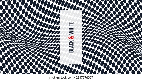 Weit gepunkteter Hintergrund mit optischer Illusion. Abstraktes Punktmuster für Polka. 3D-Vektorgrafik. 