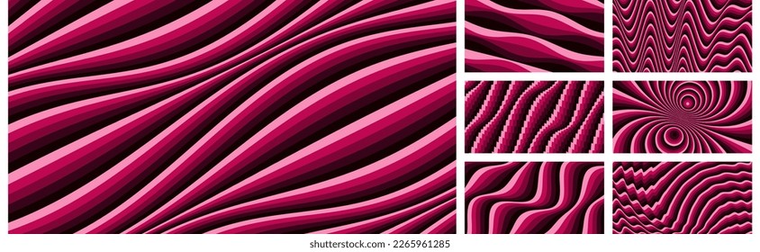 Wavy dotted background with optical illusion. Abstract polka dots pattern. 3d vector illustration.