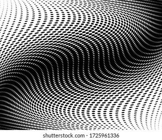 Wavy dotted background. Pattern of dots, dotted lines, circles of different scale. Digital Gradient. Pop-art style. Grunge Backdrop. Modern futuristic Abstract panel. Vector illustration
