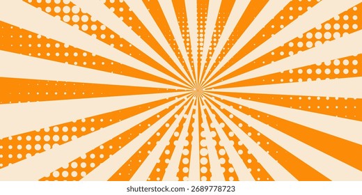 Wavy dotted background with warm retro autumn colors. Cool hippie background. Retro psychedelic wavy design from the 60s and 70s.