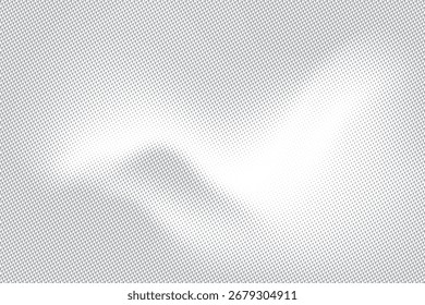 Fundo de vetor abstrato de textura de meio-tom pontilhado ondulado na cor cinza claro.