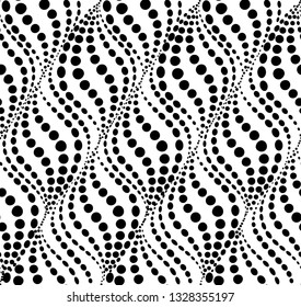 Wavy Dotted Line Seamless Pattern Black Stock Vector (Royalty Free ...