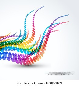 Wavy dotted lines abstract background illustration