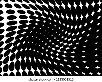 Wavy dotted lines background. Pattern of dots, dotted lines, circles of different scale. Futuristic pattern. Monochrome backdrop to create backgrounds, templates, posters in a modern minimalist style.