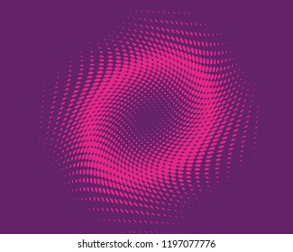 Wavy dotted lines background. Pattern of dots, dotted lines, circles of different scale. Digital Gradient. Pop-art style. Grunge Backdrop. Modern futuristic Abstract panel. Vector illustration