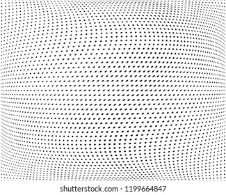 Wavy dotted lines background. Pattern of dots, dotted lines, circles of different scale. Digital Gradient. Pop-art style. Grunge Backdrop. Modern futuristic Abstract panel. Vector illustration