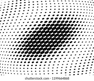 Wavy dotted lines background. Pattern of dots, dotted lines, circles of different scale. Digital Gradient. Pop-art style. Grunge Backdrop. Modern futuristic Abstract panel. Vector illustration