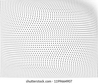 Wavy dotted lines background. Pattern of dots, dotted lines, circles of different scale. Digital Gradient. Pop-art style. Grunge Backdrop. Modern futuristic Abstract panel. Vector illustration