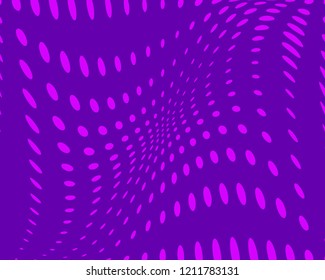 Wavy dotted lines background. Pattern of dots, dotted lines, circles of different scale. Digital Gradient. Pop-art style. Grunge Backdrop. Modern futuristic Abstract panel. Vector illustration