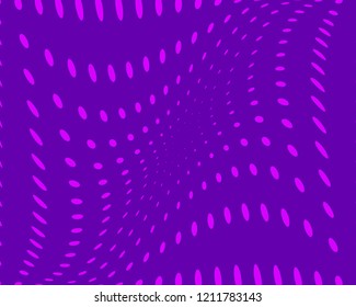 Wavy dotted lines background. Pattern of dots, dotted lines, circles of different scale. Digital Gradient. Pop-art style. Grunge Backdrop. Modern futuristic Abstract panel. Vector illustration