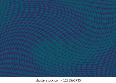 Wavy dotted lines background. Pattern of dots, dotted lines, circles of different scale. Digital Gradient. Pop-art style. Grunge Backdrop. Modern futuristic Abstract panel. Vector illustration