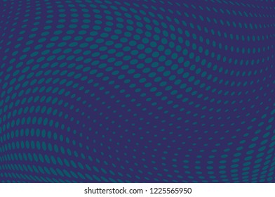 Wavy dotted lines background. Pattern of dots, dotted lines, circles of different scale. Digital Gradient. Pop-art style. Grunge Backdrop. Modern futuristic Abstract panel. Vector illustration