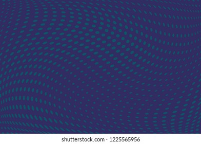 Wavy dotted lines background. Pattern of dots, dotted lines, circles of different scale. Digital Gradient. Pop-art style. Grunge Backdrop. Modern futuristic Abstract panel. Vector illustration
