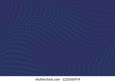 Wavy dotted lines background. Pattern of dots, dotted lines, circles of different scale. Digital Gradient. Pop-art style. Grunge Backdrop. Modern futuristic Abstract panel. Vector illustration