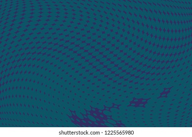 Wavy dotted lines background. Pattern of dots, dotted lines, circles of different scale. Digital Gradient. Pop-art style. Grunge Backdrop. Modern futuristic Abstract panel. Vector illustration