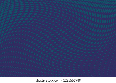 Wavy dotted lines background. Pattern of dots, dotted lines, circles of different scale. Digital Gradient. Pop-art style. Grunge Backdrop. Modern futuristic Abstract panel. Vector illustration