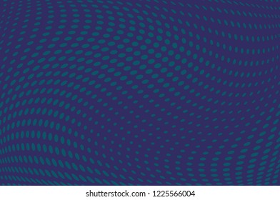 Wavy dotted lines background. Pattern of dots, dotted lines, circles of different scale. Digital Gradient. Pop-art style. Grunge Backdrop. Modern futuristic Abstract panel. Vector illustration