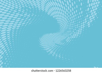 Wavy dotted lines background. Pattern of dots, dotted lines, circles of different scale. Digital Gradient. Pop-art style. Grunge Backdrop. Modern futuristic Abstract panel. Vector illustration