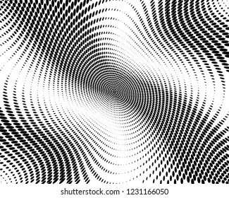 Wavy dotted lines background. Pattern of dots, dotted lines, circles of different scale. Digital Gradient. Pop-art style. Grunge Backdrop. Modern futuristic Abstract panel. Vector illustration