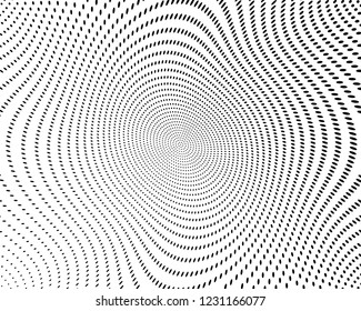 Wavy dotted lines background. Pattern of dots, dotted lines, circles of different scale. Digital Gradient. Pop-art style. Grunge Backdrop. Modern futuristic Abstract panel. Vector illustration
